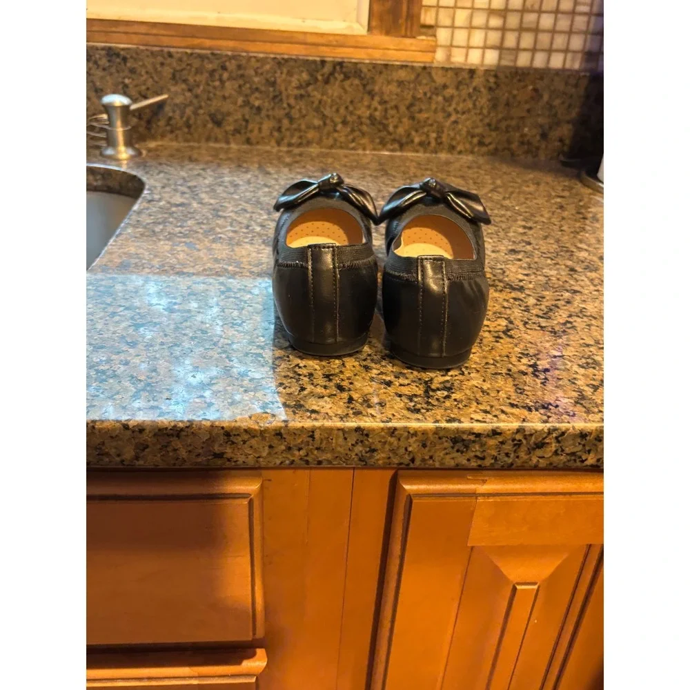 Nordstrom Rack NREMMA-PU Kids Black Bow Ballet Flats Size 3M Dress Shoes